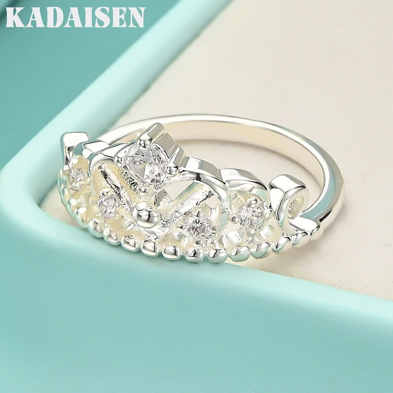 

Изысканные кольца с короной из стерлингового серебра 925 пробы с кристаллами для женщин, модные украшения для вечеринок и праздников, роскошные свадебные аксессуары, ювелирные изделия