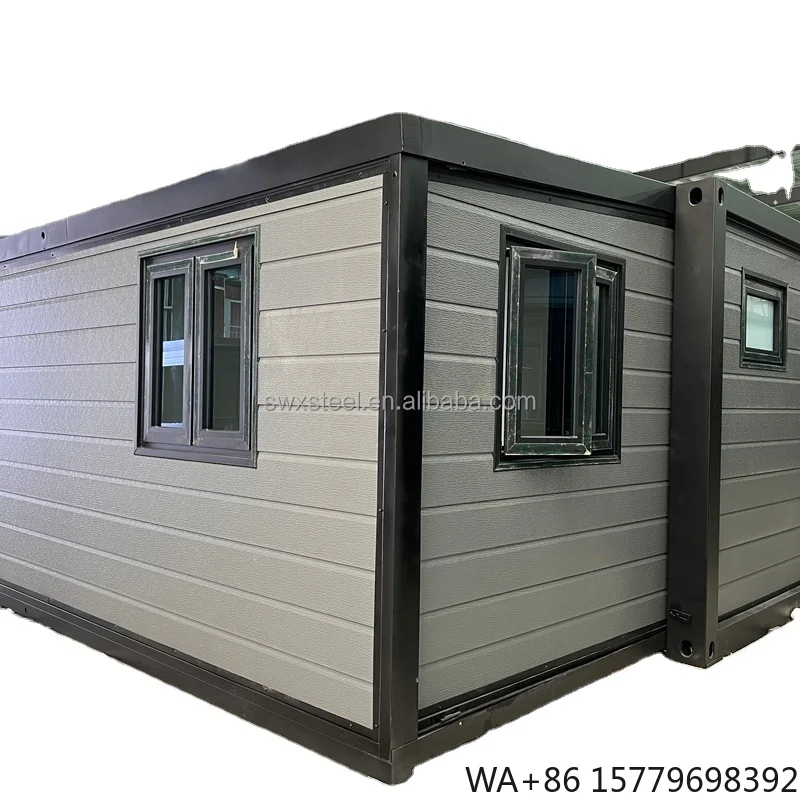 20ft Expandable Prefabricated Steel Modern Villa 2 Rooms Bedroom Kitchen Bathroom Container House