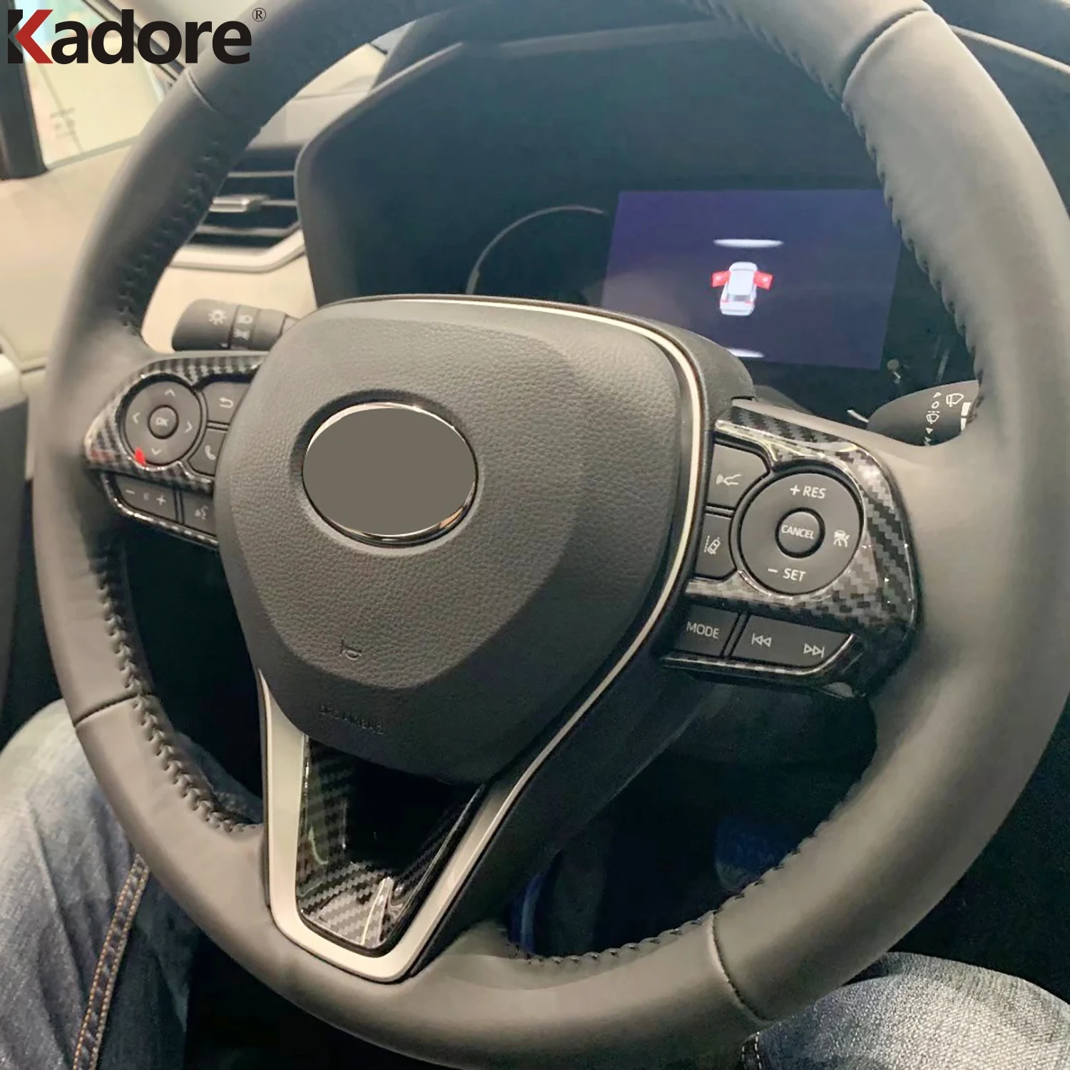 الداخلية عجلة القيادة غطاء لوحة الكسوة اكسسوارات السيارات لتويوتا فينزا هارير 2020 2021 2022 2023 2024 2025