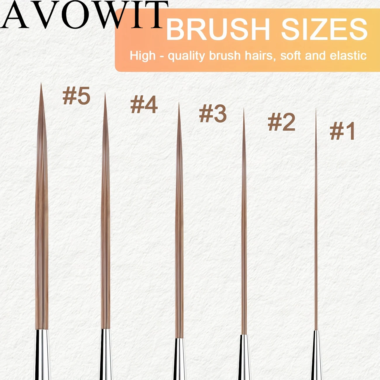 ชุดแปรงเส้นยาว 5 ชิ้น แปรงสีน้ำและแปรงสีอะคริลิกปลายละเอียด เหมาะสำหรับการเติมมุม วาดเส้นขอบ การ์ตูน