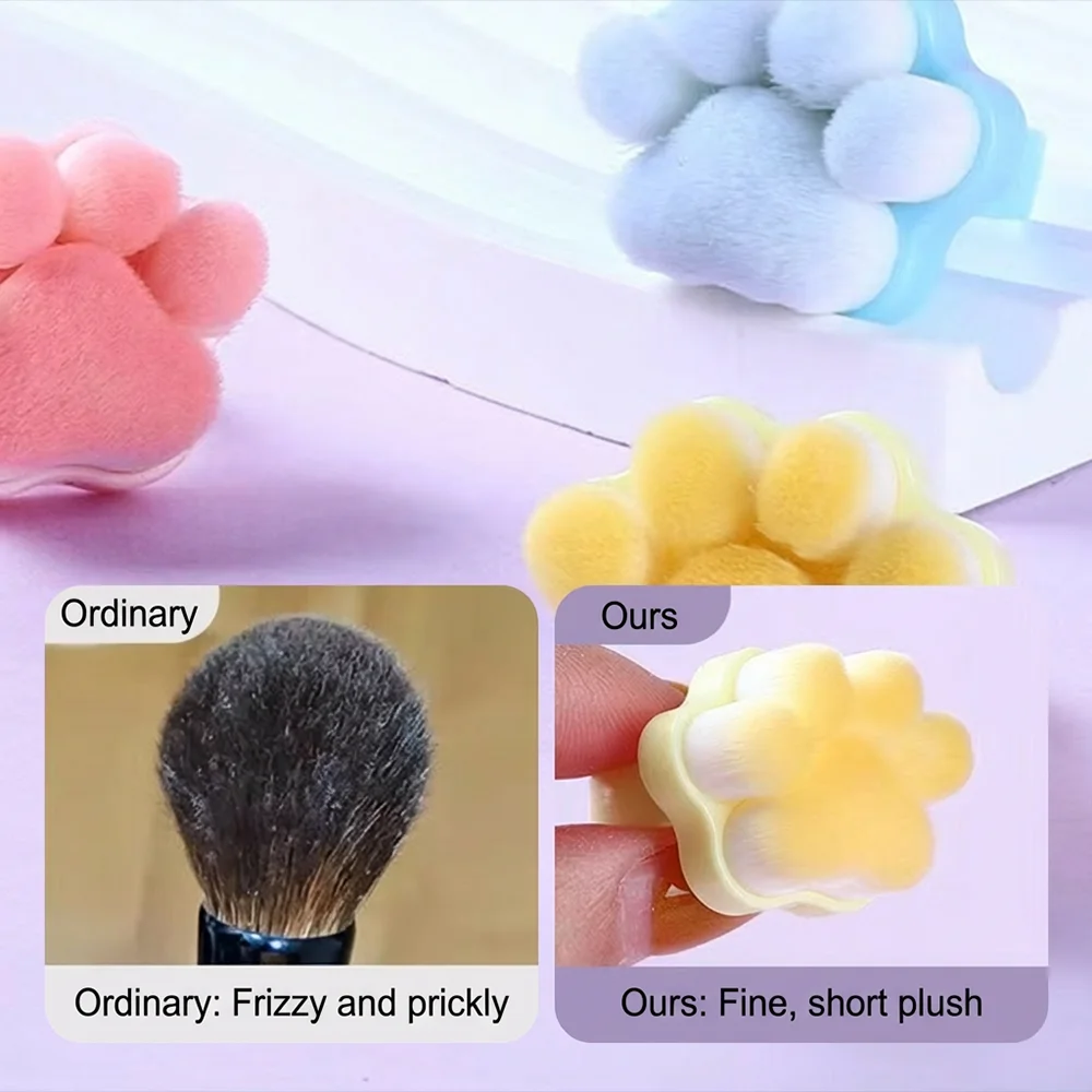 5 Stück Kawaii Flauschige Katzenpfoten-Ring-Nagelbürste Tragbare Rosa/Blau/Lila/Grün/Gelbe Weiche Fingerring-Bürste Nagelreinigungswerkzeug – Detail 7
