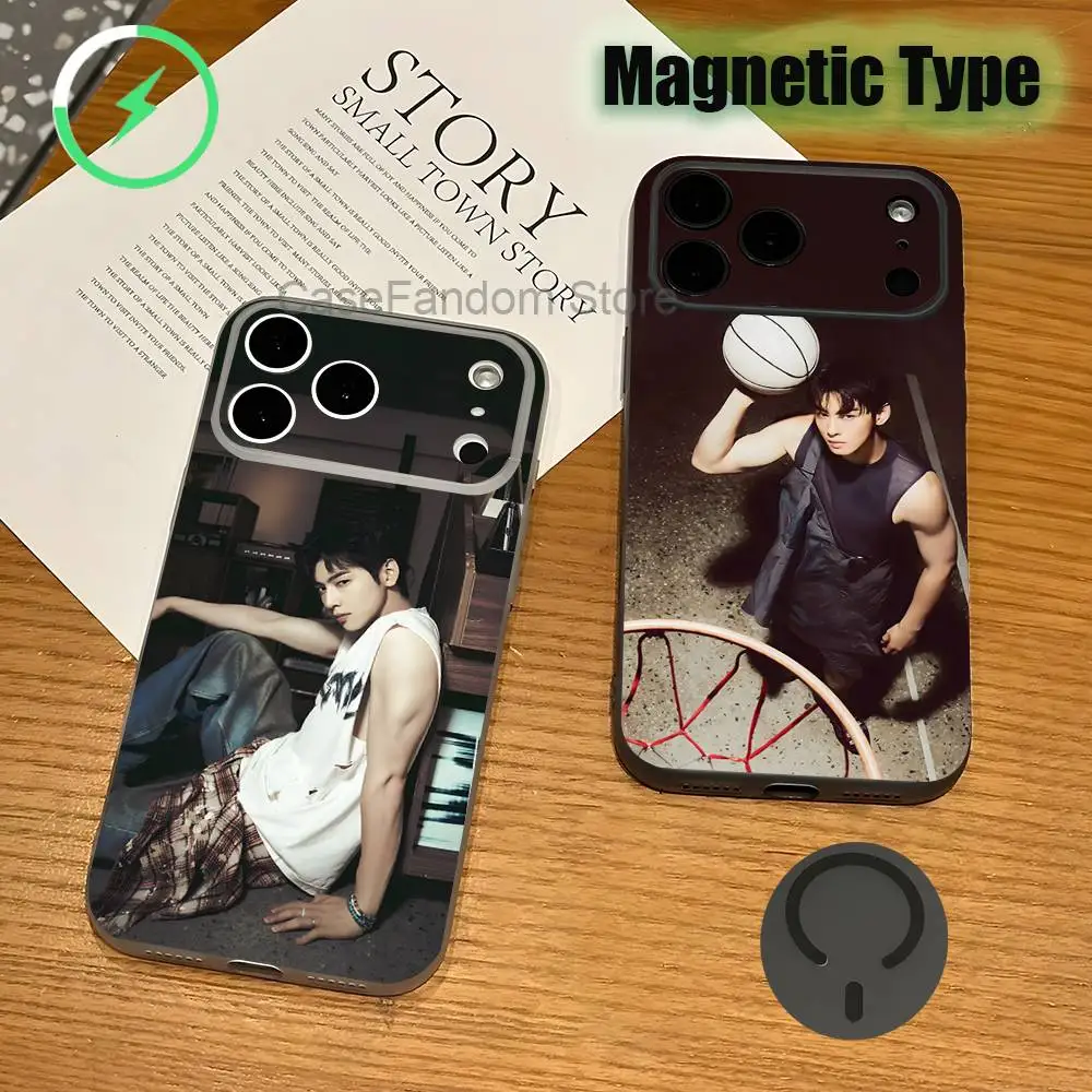 

Singer Cha E-Eun Woo For iPhone 17,16,15,14,13,12,11,Pro,Max,Plus Transparent gray Phone Case Magnetic Wireless Charging