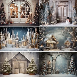 Bonvvie Christmas Backdrops Xmas Tree Gifts Winter Snow Family Party Decor Photography Background for Photobooth Photo Studio