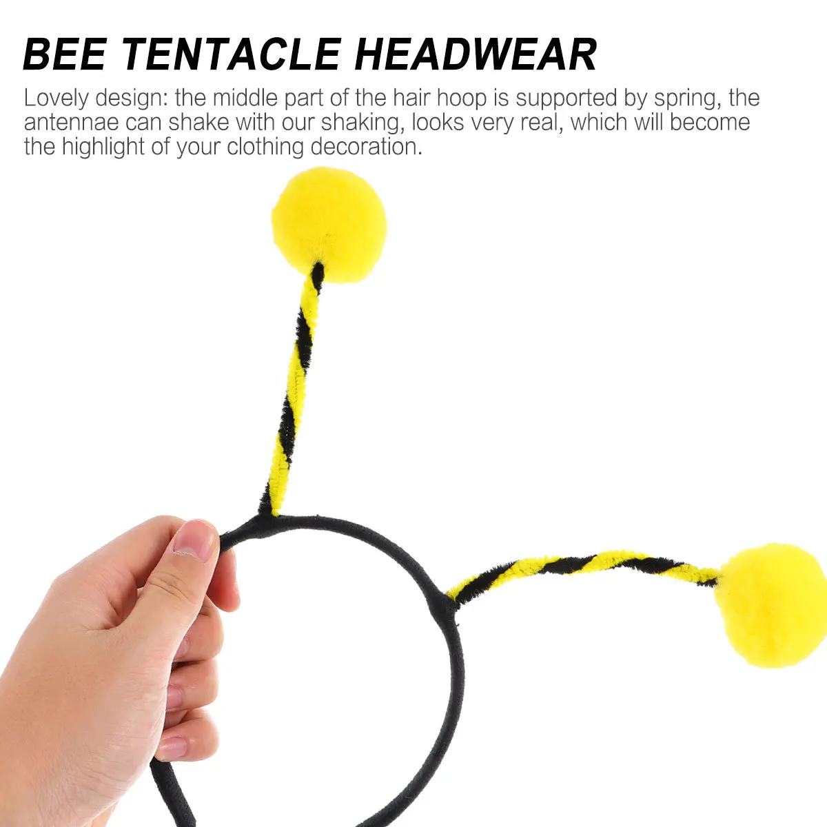 

4pcs Bee Antenna Headband Bright Color Spring Support Shake Design Costume Party Cosplay Accessory Gift For Festival Masquerade