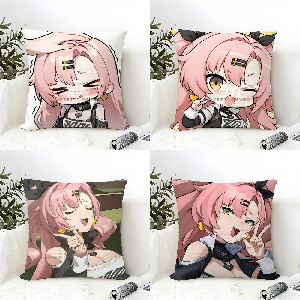 Zenless Zone Zero Nicole Demara Cushion Cover Eco Linen Pillow Case Double-Sided Print Breathable Durable Zipper Home Decor Gift