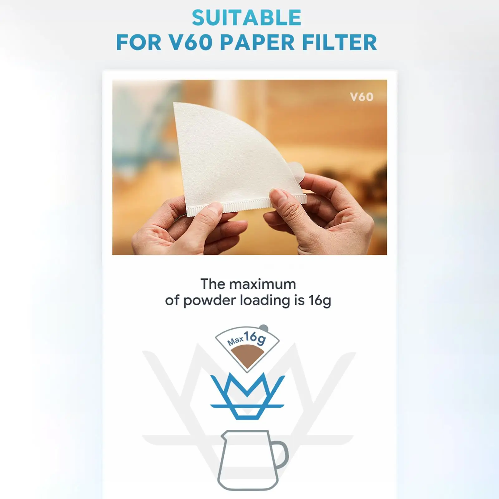 Coffee Filter Cone Dripper Cup with 40 V Shaped Paper Filters for Espresso Machine Portable Lightweight Coffee Brewing Tool for