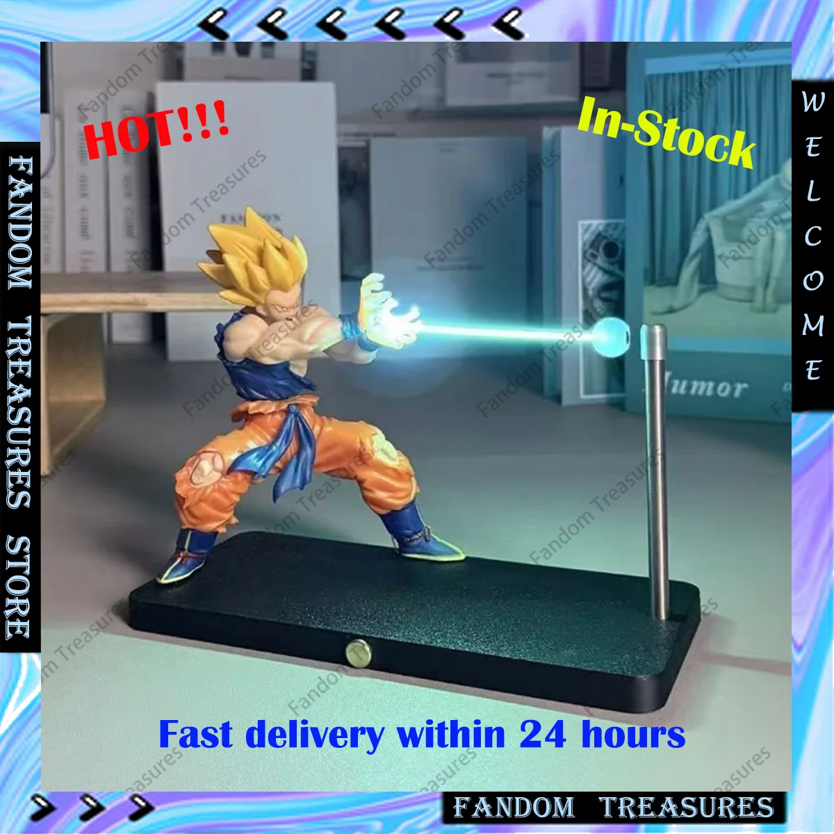 

Dragon Ball Son Goku Night Light Anime Touch Kamehameha MagneticCreative Desk Decoration Cool Model Doll Boys Custom Toys Gifts