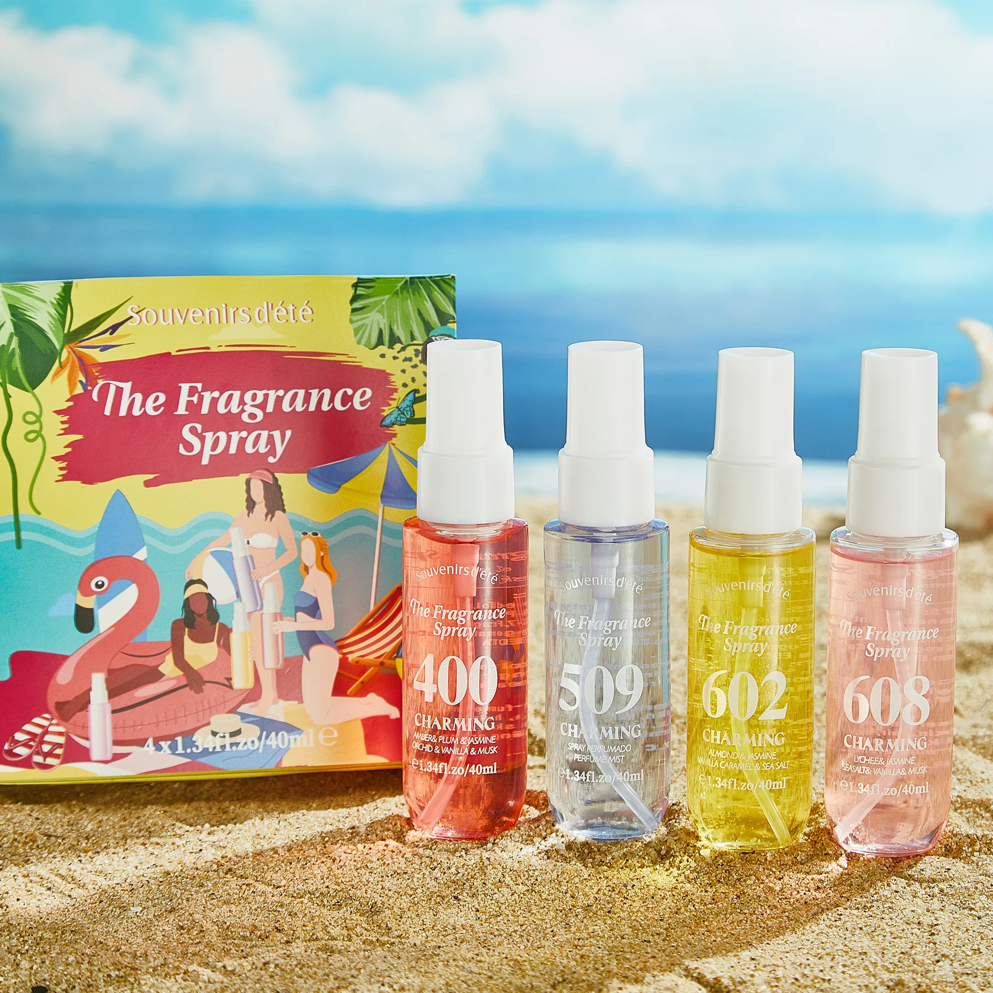 4pcs light fragrance spray set, flower and fruit fragrance, lasting formula, fresh fragrance, ideal holiday gift for girls view 2