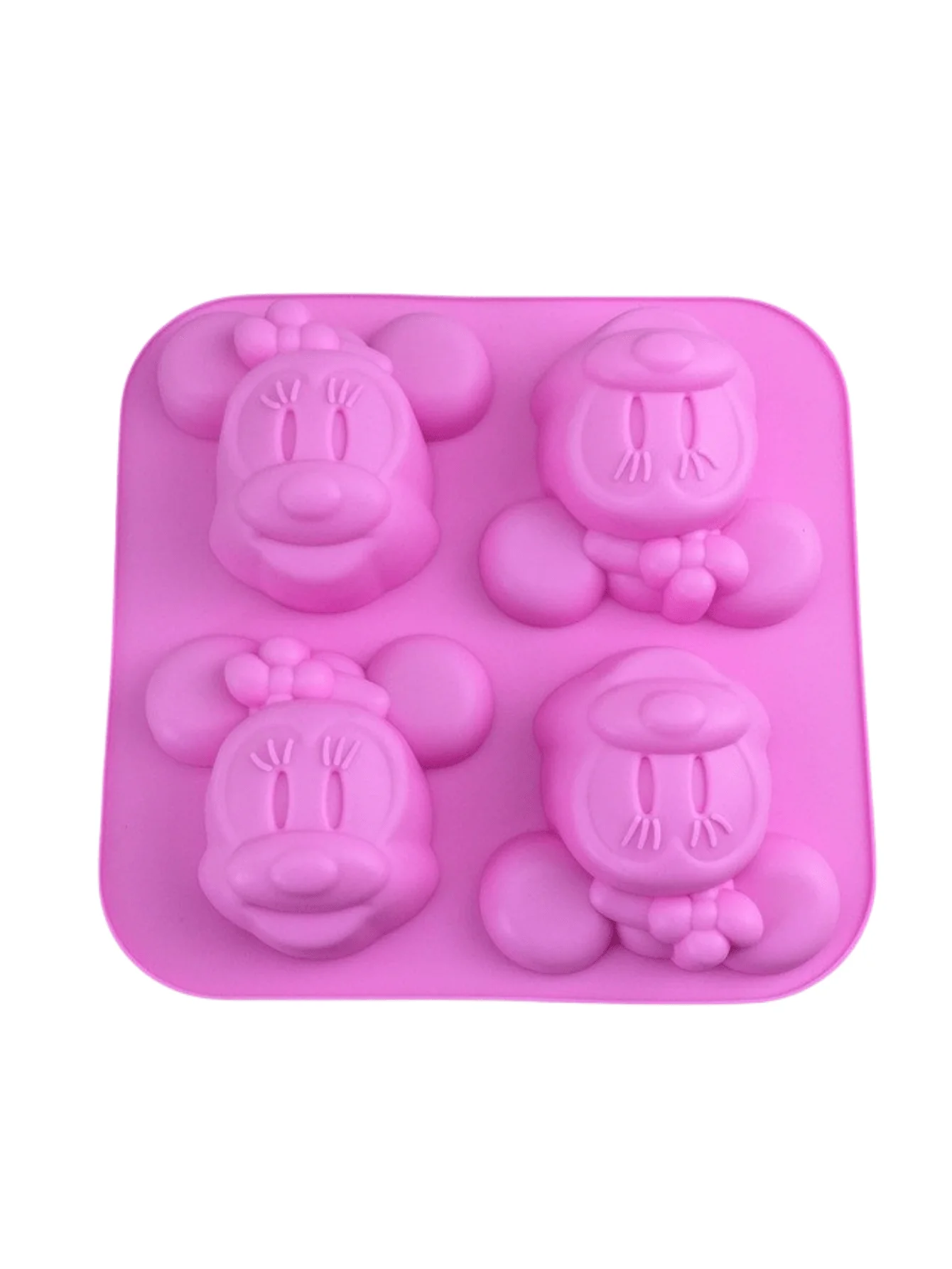 4 Stück Stitch Mickey Pooh Silikonform für Kekse, Schokolade und Süßigkeiten, perfekt für DIY-Geburtstagskuchen-Dekorationen, Geschenke