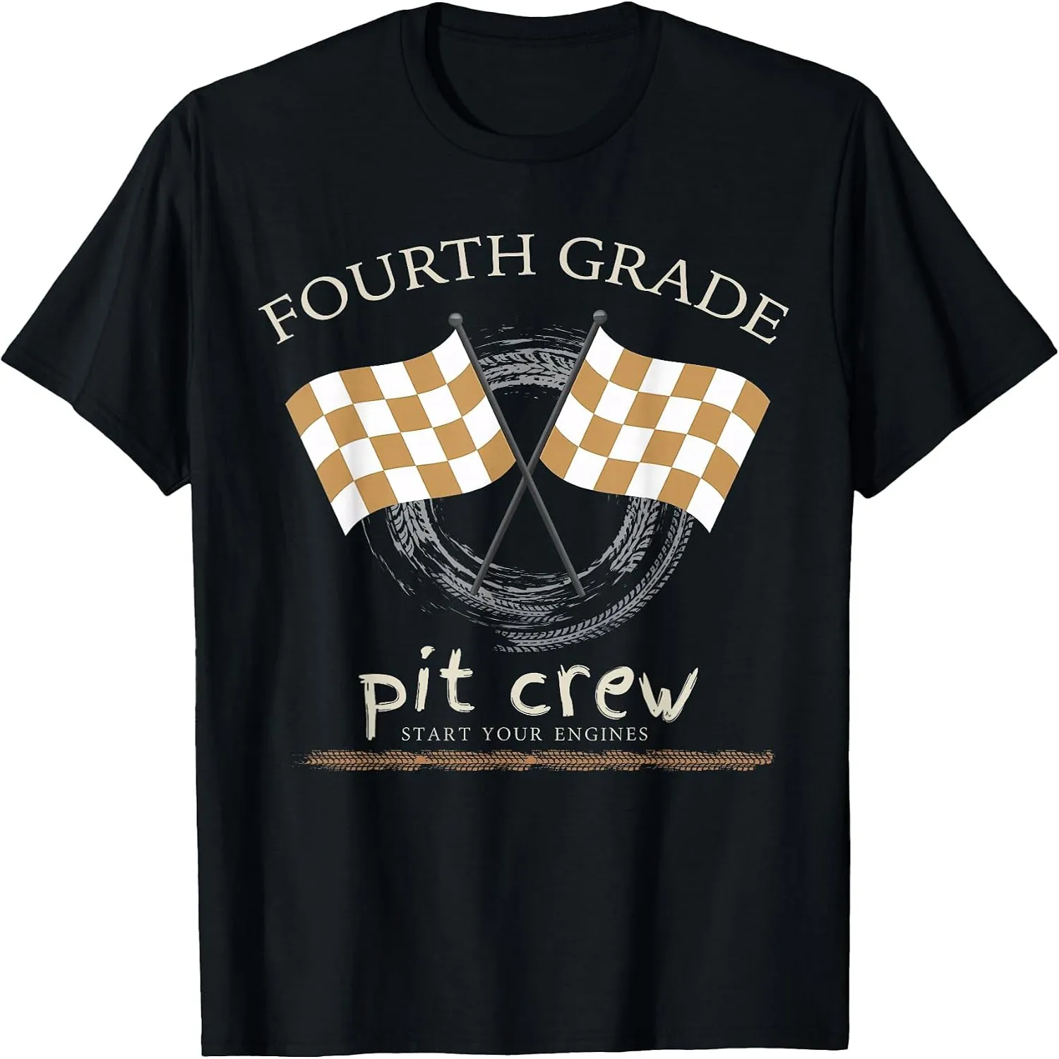 Fourth Grade Pit Crew Start Your Engines Back to School T-Shirt