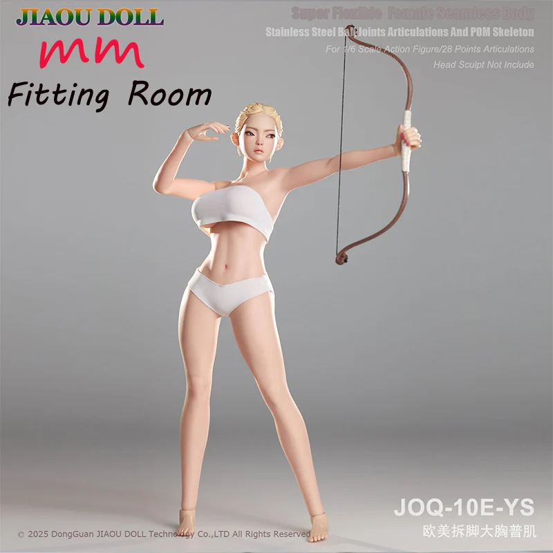 

JIAOU DOLL JOQ-10E 1/6, европейская съемная модель стопы, большой бюст, женский корпус, подвижная силиконовая модель 3-го поколения