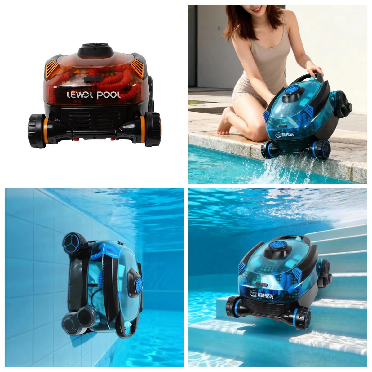Smart Automatic Pool Cleaner Robot, Customizable for Home, Hotel & Private Pools