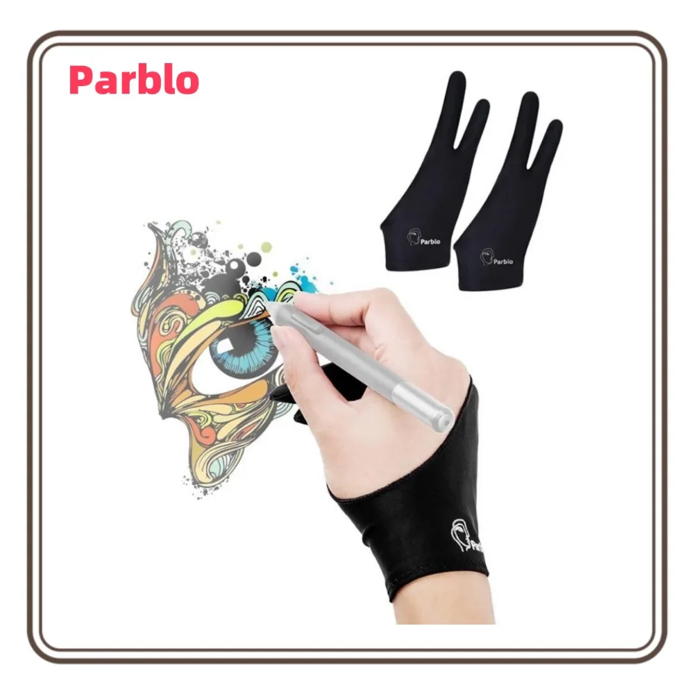 قفاز رسم Parblo PR-01 مكون من قطعتين - قفاز فنان بتصميم إصبعين لليد اليمنى واليسرى #1