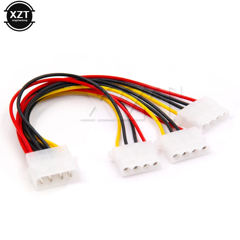 High Quality 4 Pin Molex Male to 3 port Molex IDE Female Power Supply Splitter Adapter Computer 4Pin IDE Power Cord