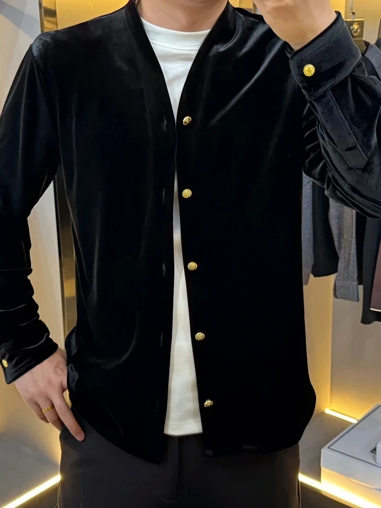 

Мужской вельветовый кардиган с длинными рукавами, приталенный, модный, универсальный, весенне-осенняя верхняя одежда, роскошный молодежный тренд