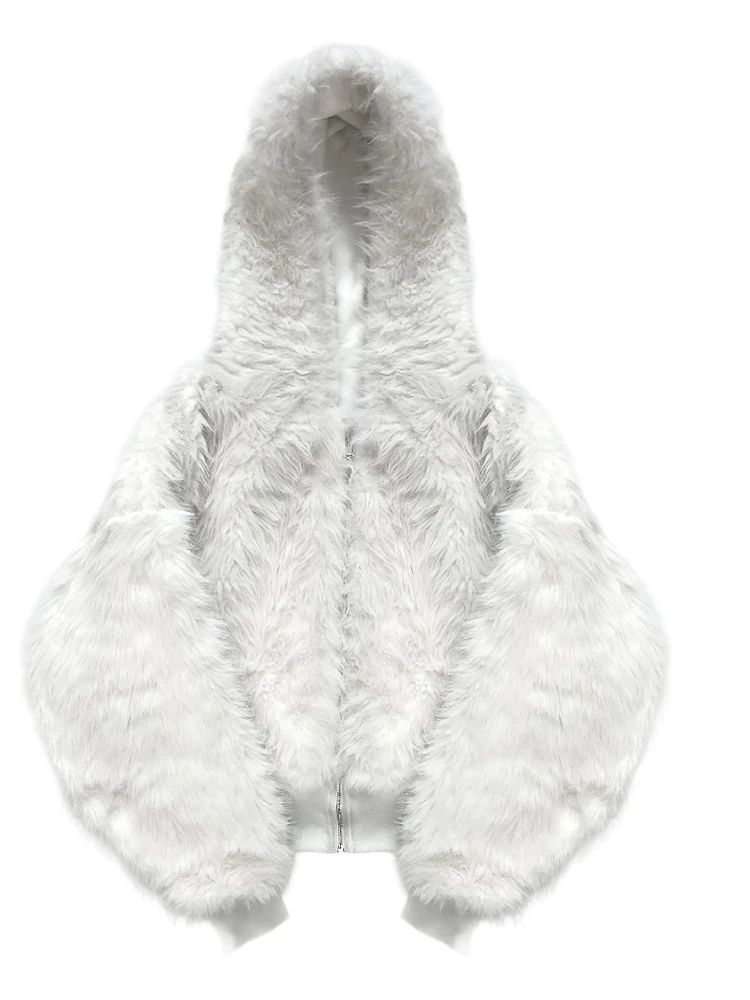 

Осенне-зимний сезон, женский уличный ретро-молния с капюшоном, однотонный двусторонний кардиган, толстовка, куртка, одежда Y2K