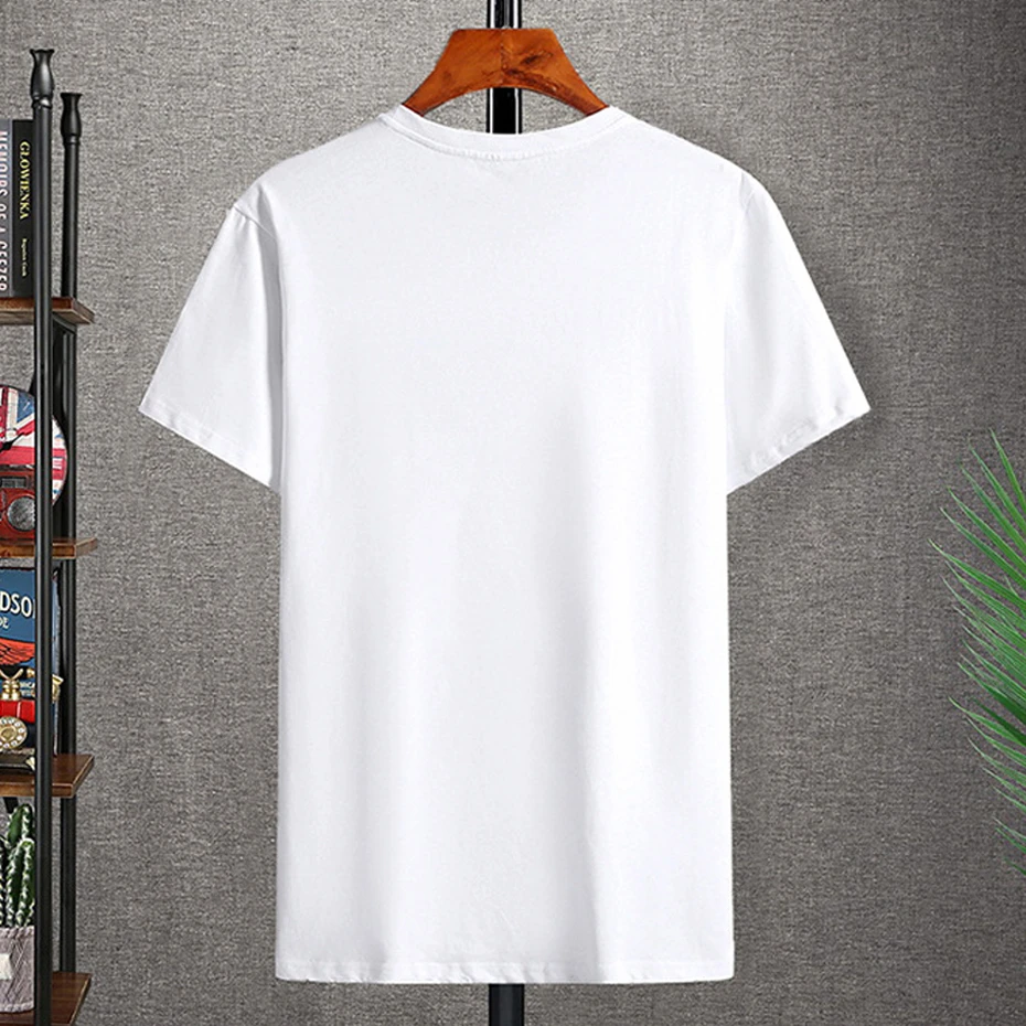 10XL 12 XL Plus Size T Shirt Men Summer Short Sleeve T-shirt Solid Color Print Tops Tees Male Big Size 12XL Tshirt 7 Color