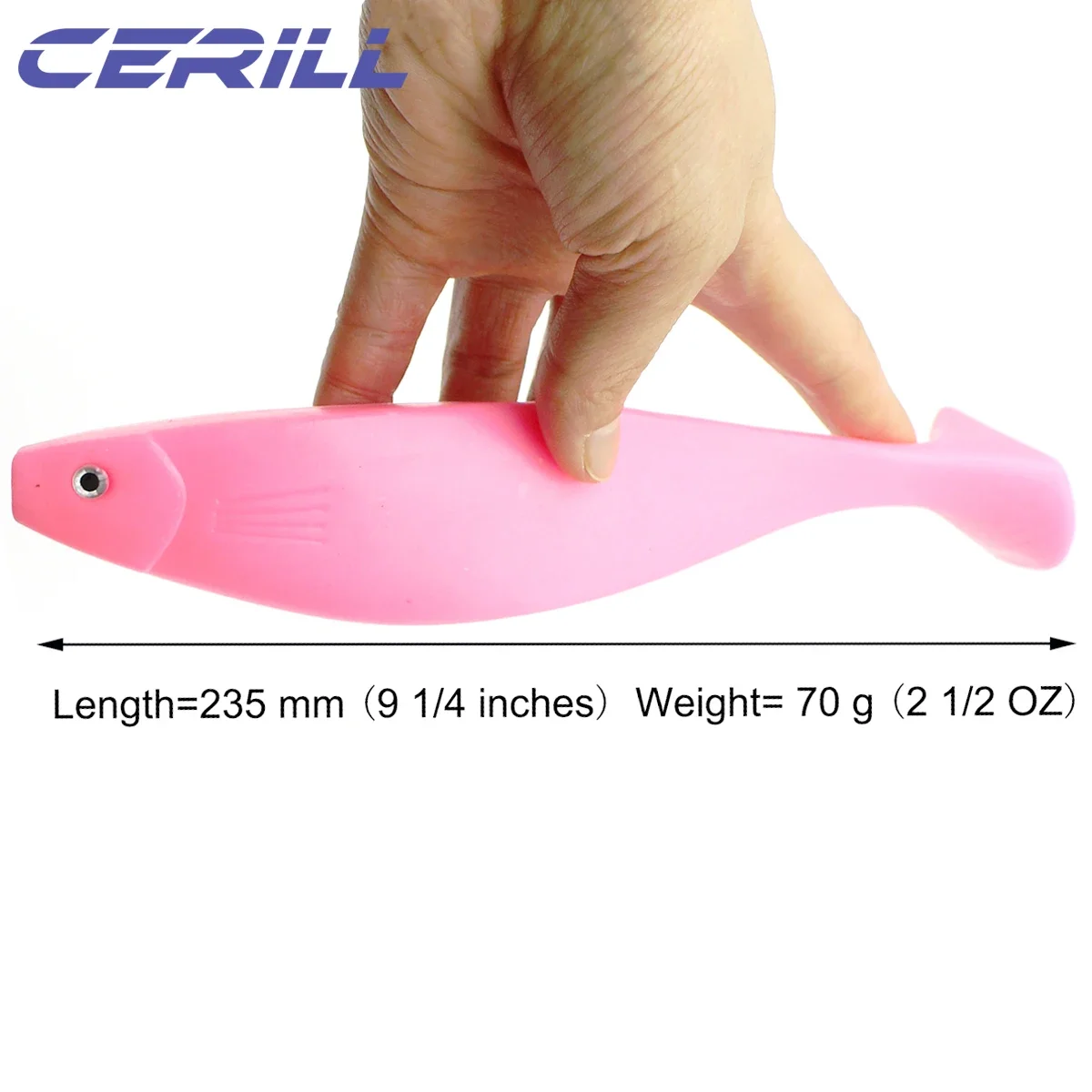 Cerill 1 PC Saltwater Fishing Lures Big Soft Bait 235mm 70g Shad Silicone Bass Artificial Pike Swimbait Paddle Tail Jig Wobblers