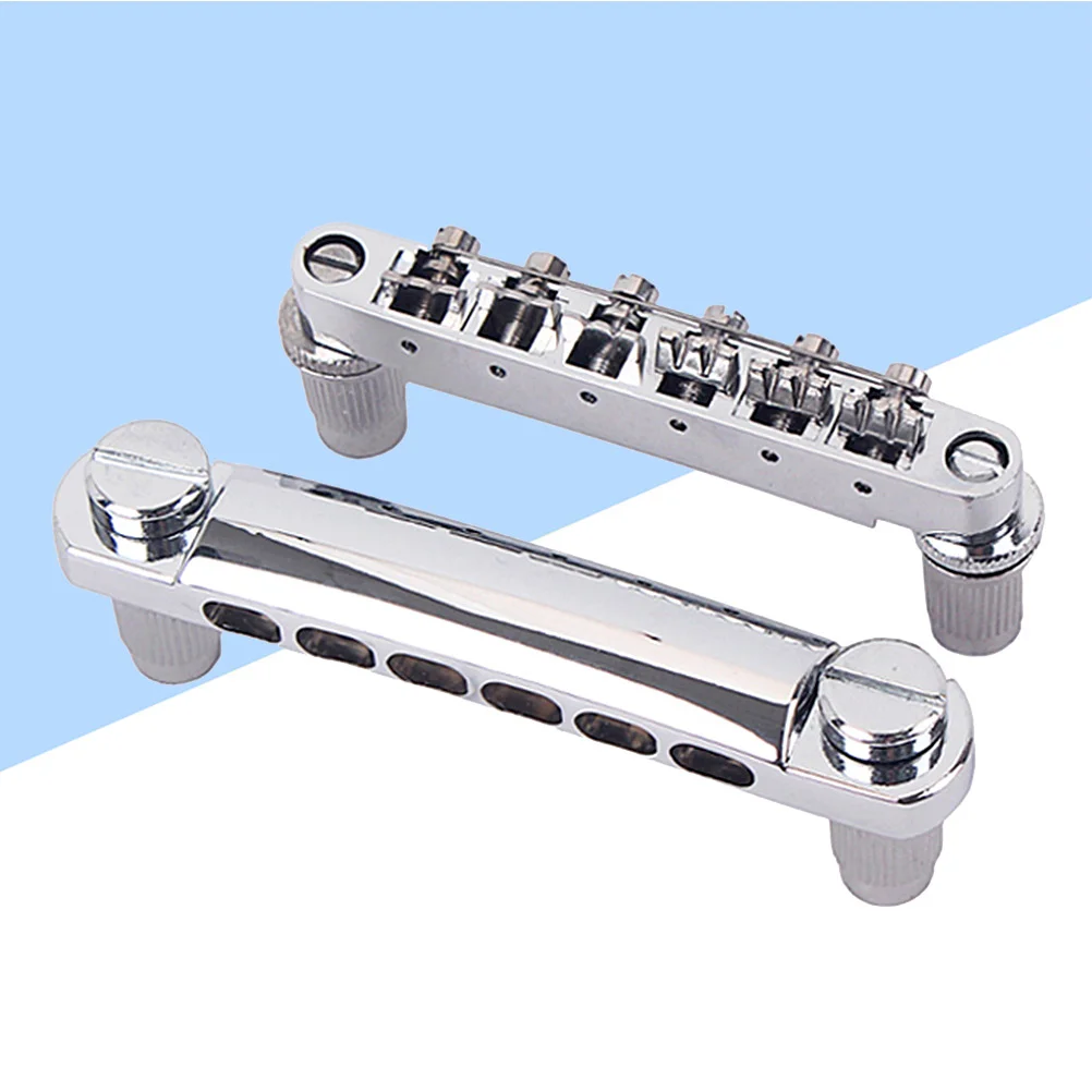 1 Pair 12 String Guitar Bridge Locking Bridge and Tailpiece Set for Electric Guitar (Silver) guitar bridge and saddle