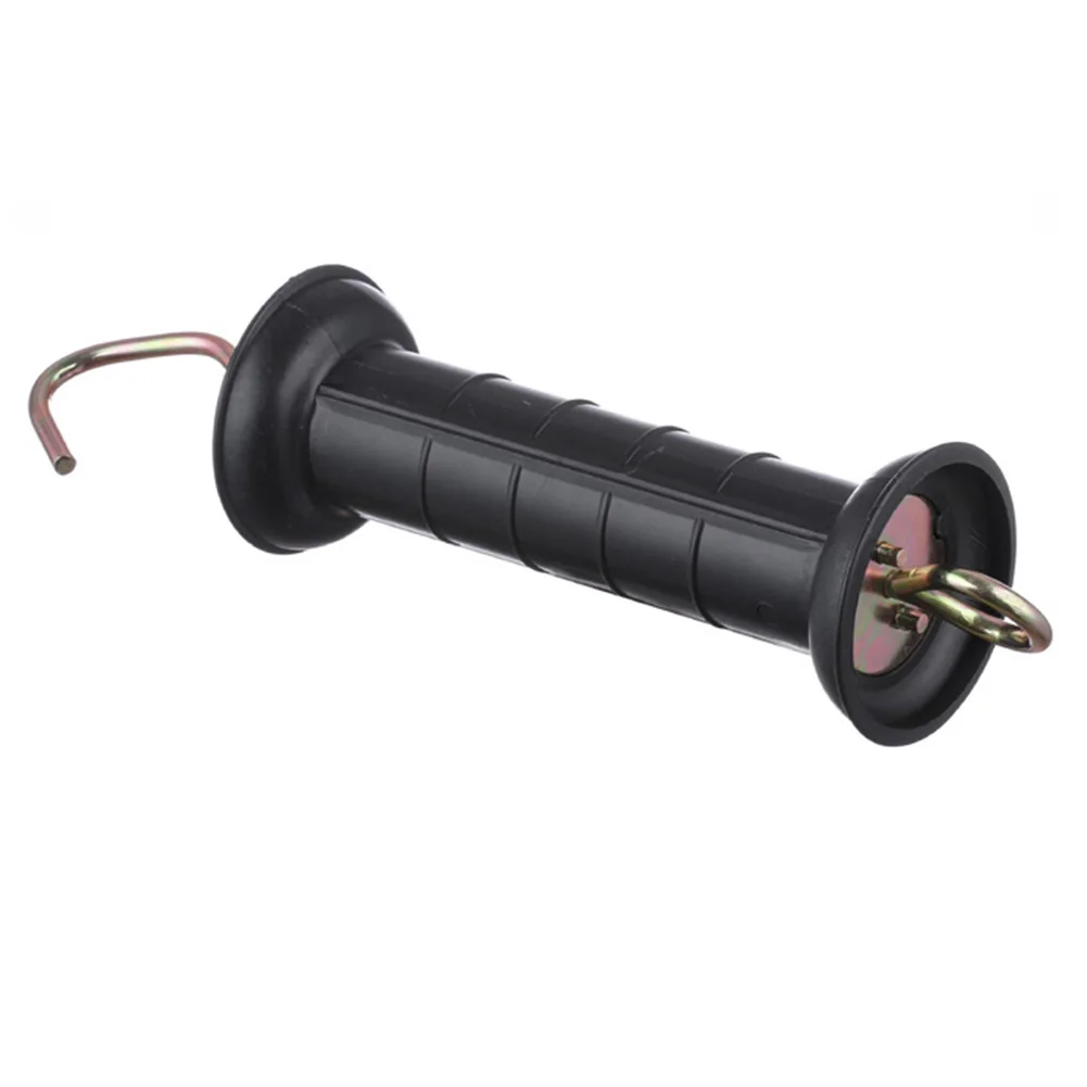 Insulated Gate Handle For Electric Fence Door Livestock Ranch PP Steel Black 24.5x3.5cm Farming Safety Equipment