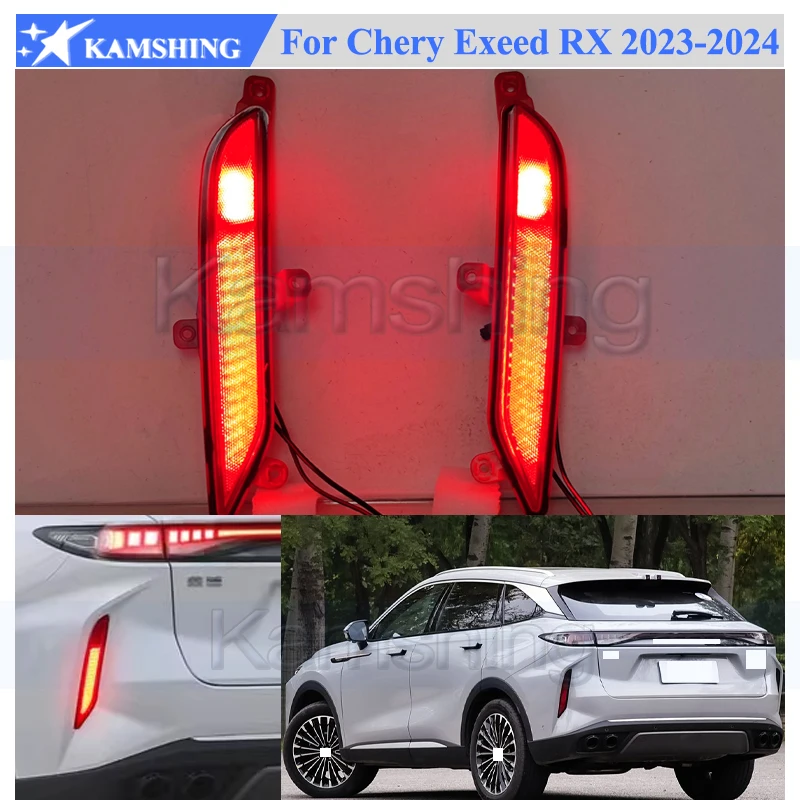 

Kamshing 1 Pair Modify LED Rear Bumper Light Lamp For Chery Exeed RX 2023-2024 Rear Bumper Fog Light Fog Lamp Rear Foglight