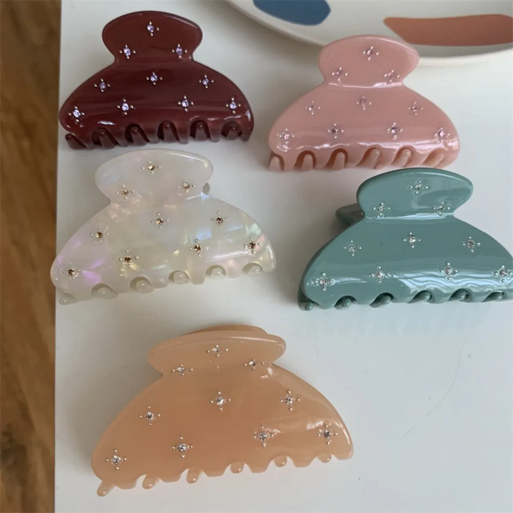 لطيف الأزياء حجر الراين نصف دائرة حمض الخليك أغطية الرأس الفتيات مشبك شعر الكورية نمط القرش كليب مشبك شعر #5