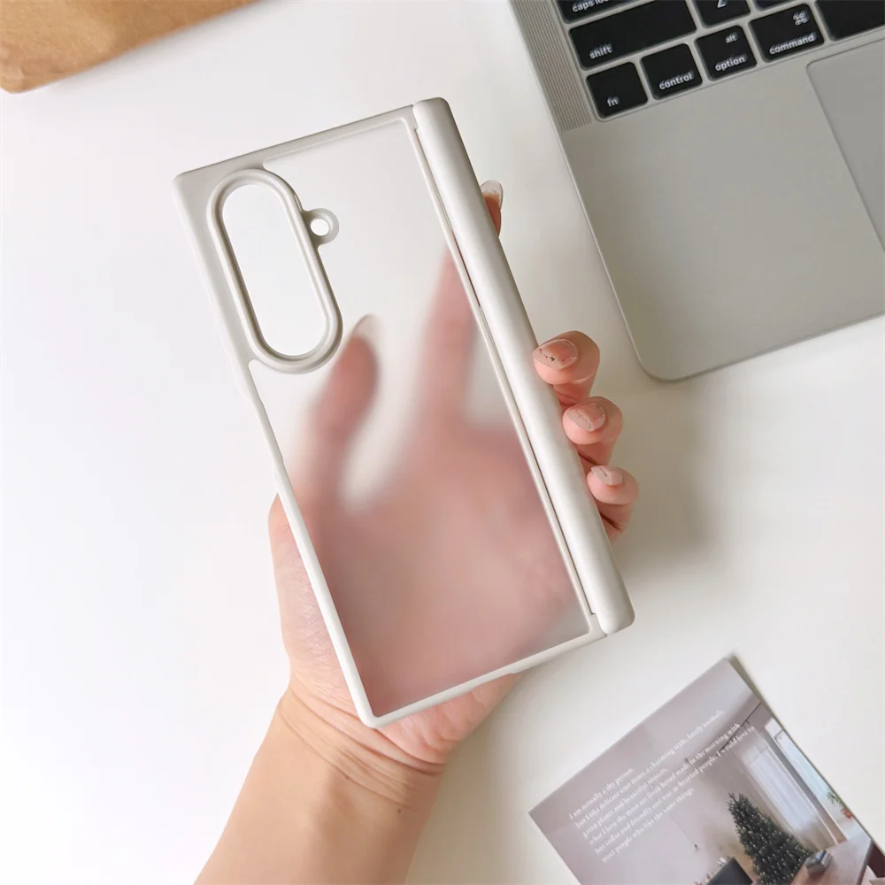 Luxuriöse Transparente Hartschalen-Handyhülle für Samsung Galaxy Z Fold 7 6 Zfold7 Zfold6 Fold7 Klare Scharnierschutz Stoßfeste Abdeckung