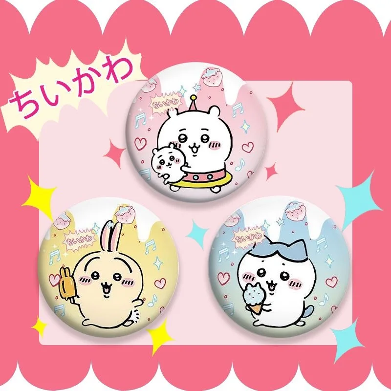 Фигурки аниме, милый мультфильм Chiikawa Hachiware Usagi, забавный значок со вспышкой, пакет с эмодзи, лучший подарок для детей, значок, игрушки