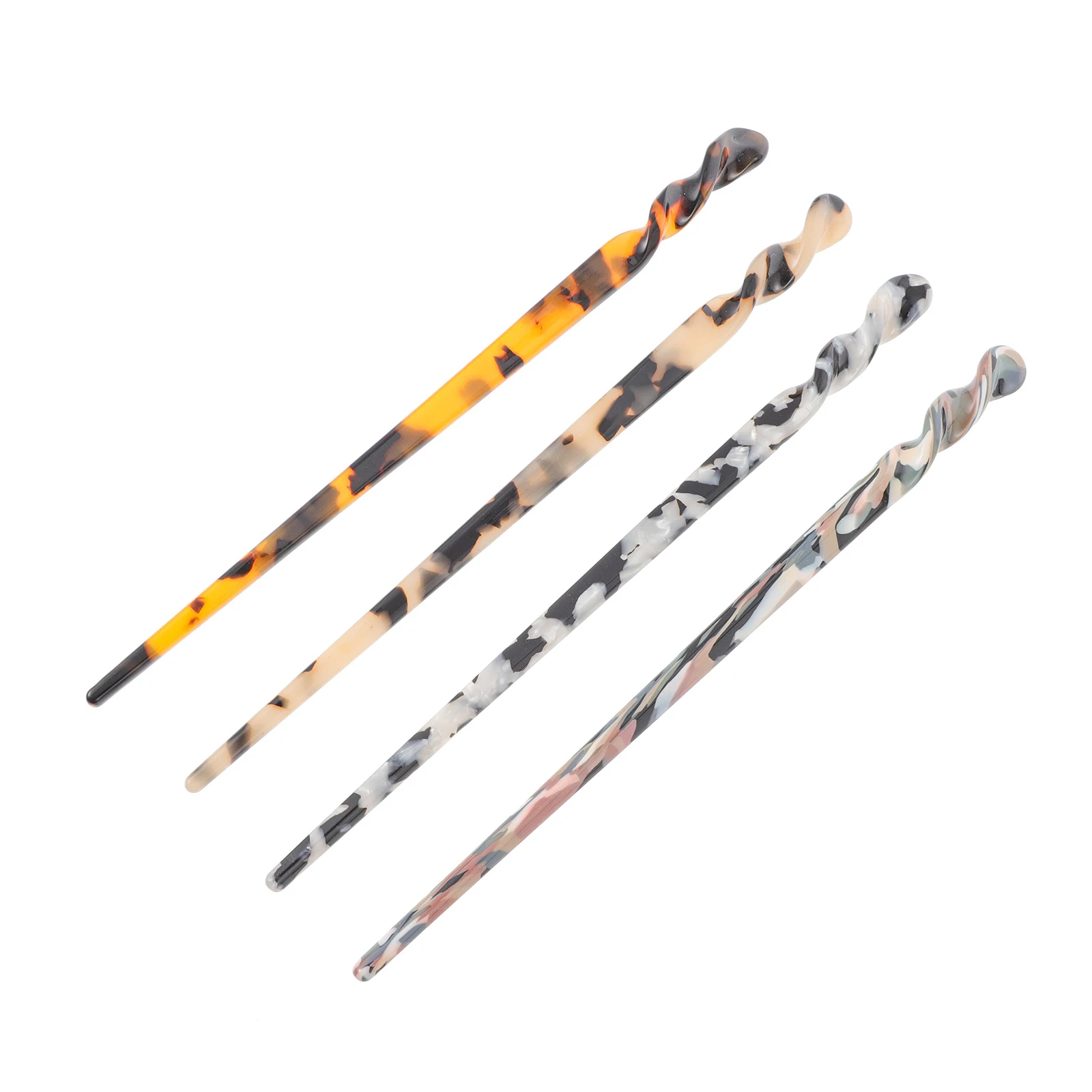 

4 шт., заколки для волос из смолы для женщин и девочек, гладкие, прочные, элегантные, классические головные уборы для вечеринок, прическа, шиньон, повседневное ношение