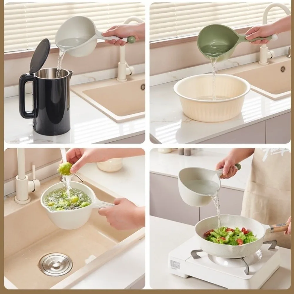 Drifting Scoop Plastic Water Scoop Thickened Large Capacity Water Ladle Ergonomic Handle Simple Kitchen Dipper Home Kitchen