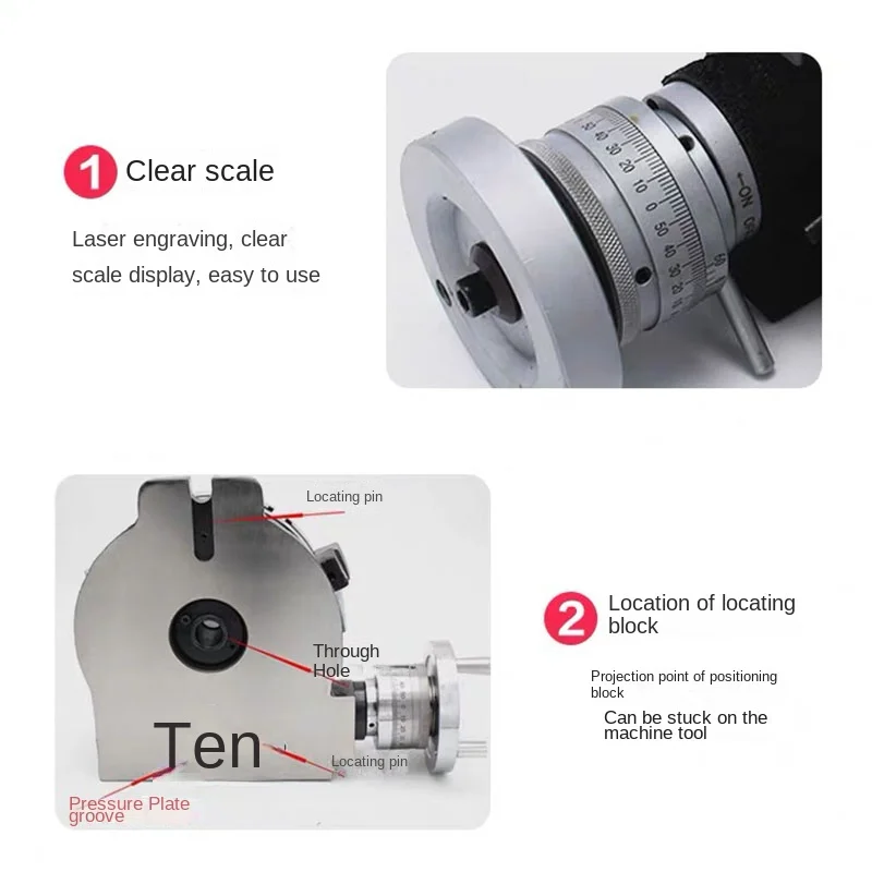 4 Inch Universal Rotary Table Indexing Head With Three-Jaw Chuck for Vertical Horizontal Milling Machine Precision Machining