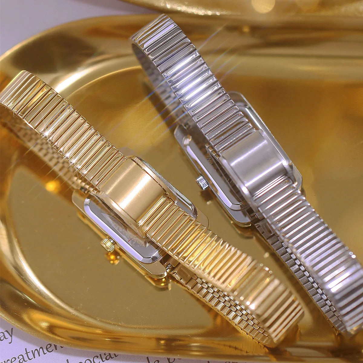 2024 orologio retrò elegante da donna con bracciale orologi da polso da donna quadrati in acciaio inossidabile di marca di lusso Montre Femme