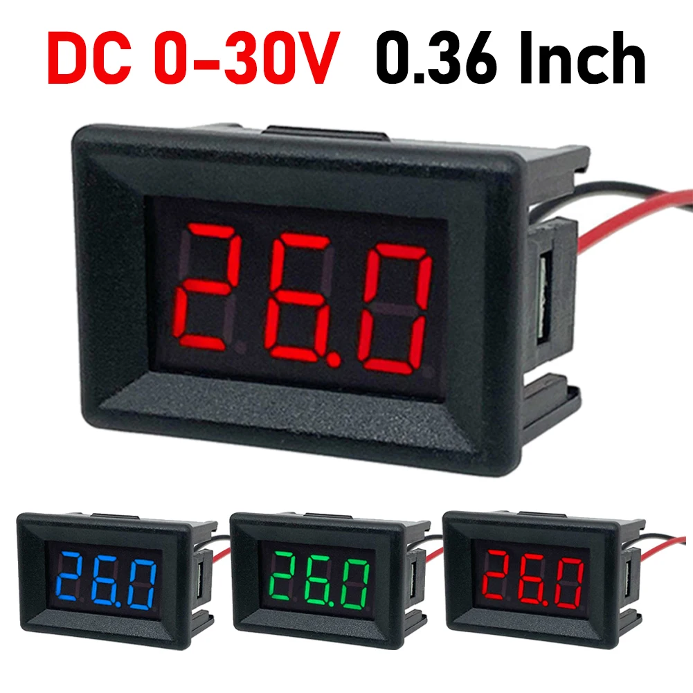 DC 0-30V Digital Voltmeter Car Boat Motorcycle LED Display Volt Voltage Meter Mini Tester Panel Ammeter for Car Motor Vehicle