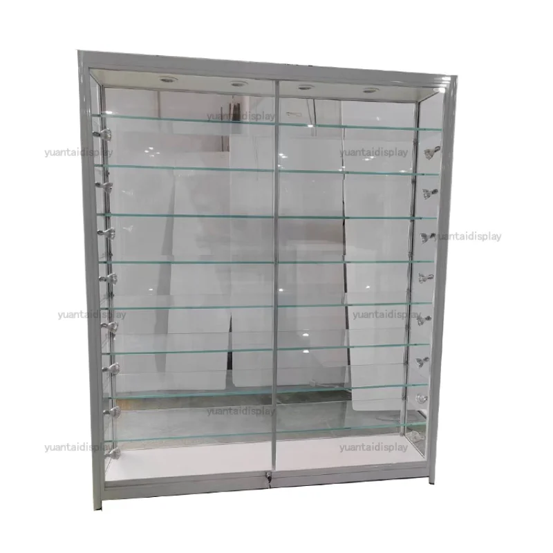 custom.Factory Direct Sale Glass Jewelry Display Cabinet Showcase Lockable Tempered Glass Display Showcase