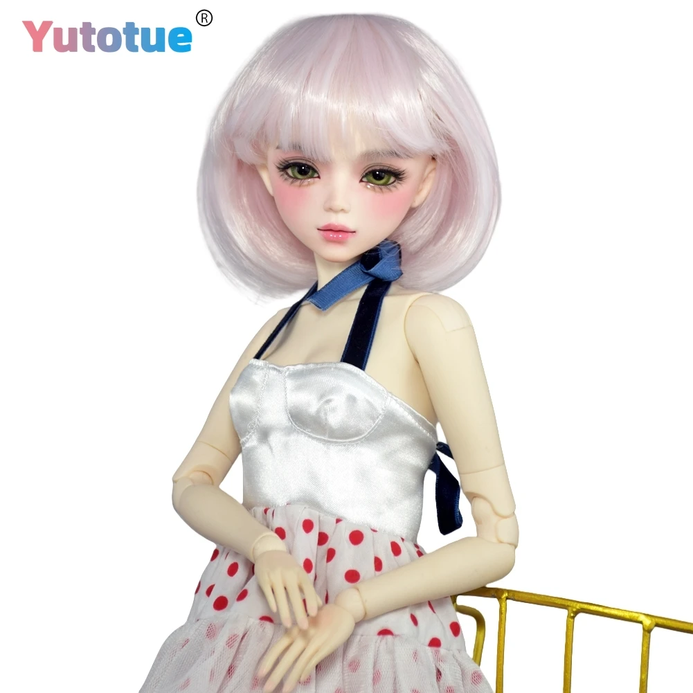 YUTOTUE 22 inch Height Female Doll Fashion Doll Toy with Long Dress Shoes Short Hair Wigs BJD DOLL