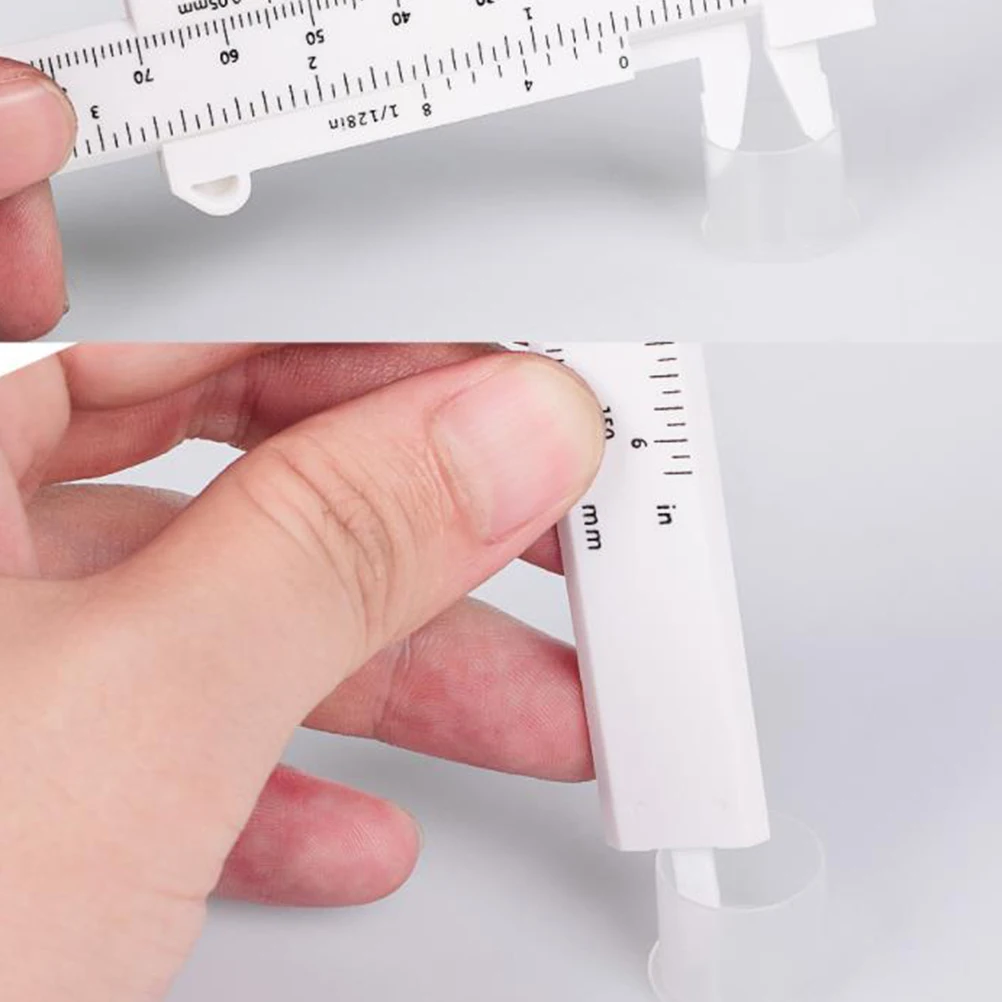 

6pcs Eyebrow Ruler Double Scale Calipers Portable Measuring Tool Plastic Small Calipers Tattoo Eyebrows Beauty Shop Home Use