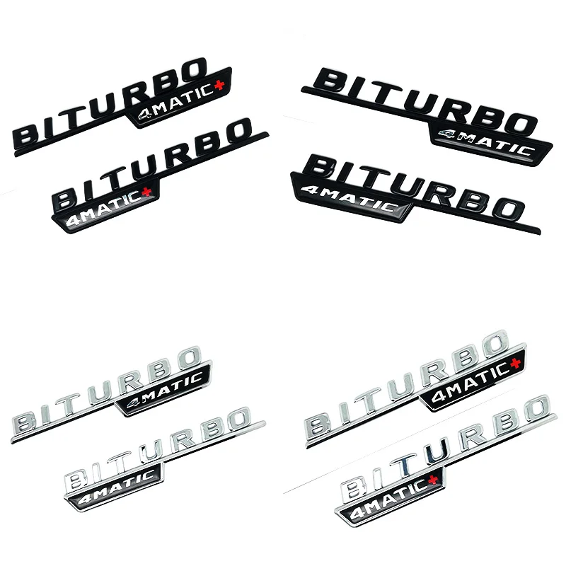 3D guardabarros de coche BITURBO 4MATIC شارة شعار pegatina الفقرة مرسيدس C43 AMG W205 W204 E43 W213 W212 GLC43 GLE43 W166