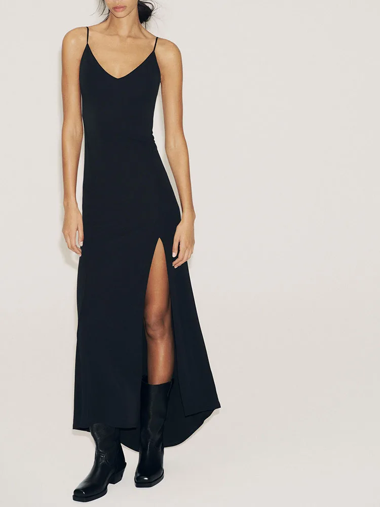 ชุดราตรีหรูหราทรงวี รุ่น Dr ZA2025 สำหรับผู้หญิง ดีไซน์สายเดี่ยวทันสมัย คอลเลคชั่นใหม่สำหรับฤดูหนาว เหมาะสำหรับงานเลี้ยงกลางคืนหรืองานแต่งงาน