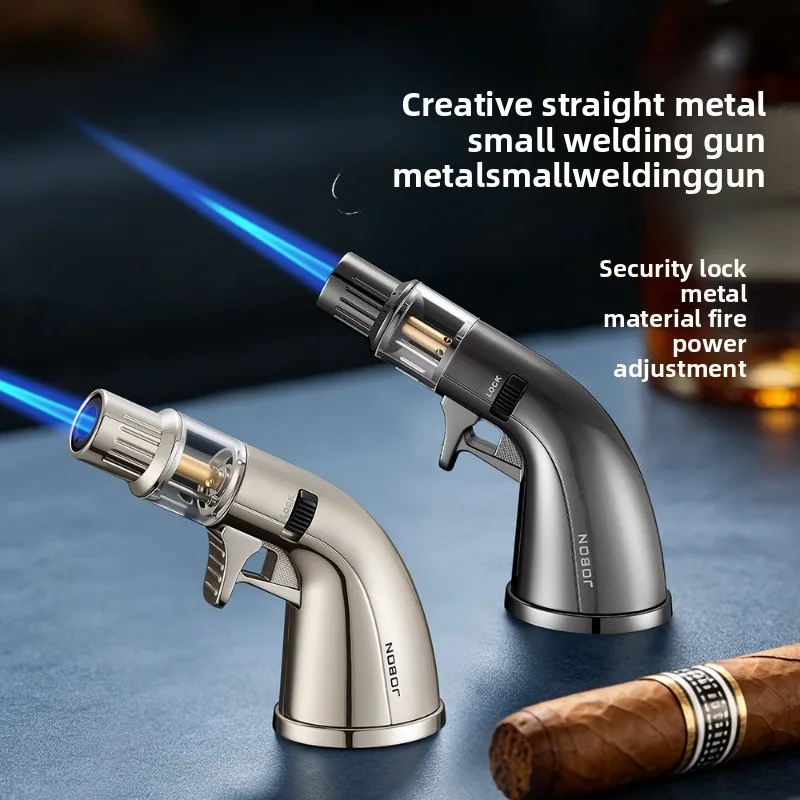 New Lighter with High Temperature Resistance, Direct Blue Flame, High Firepower, Metal Welding Gun, Cigar Specific Accessories