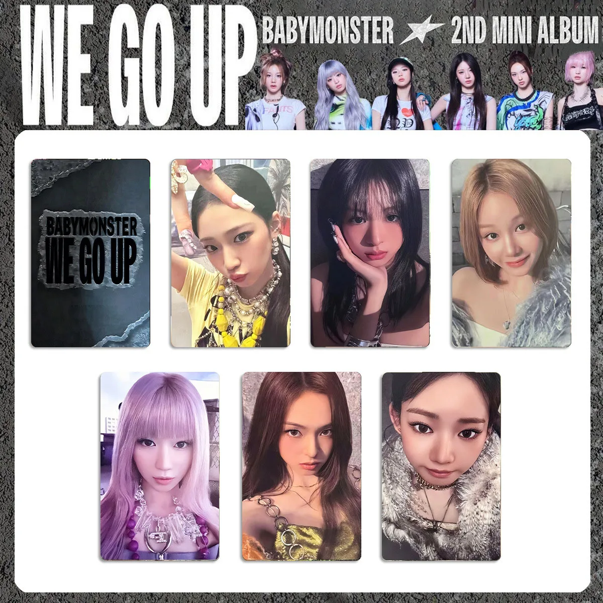 

Kpop BABYMONSTER Photocards BOARDCAS Ver Card Korean Style Double Sides Printing LOMO Card RUKA RAMI AHYEON Fans Collection