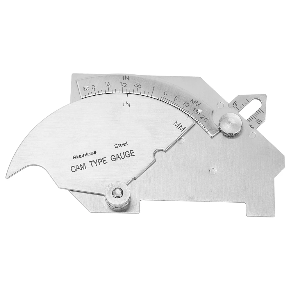 Allsome MG-8 Weld Gauge Seam Inspection Ruler Degree Angle Welding Gage Bridge CAM Ruler Stainless Steel Welding Measure Tool