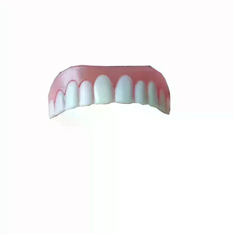 1set upper+lower  veneer Comfortable Smiling False Teeth With Filling Glue Disposable Upper Lower Veneers Temporary Teeth Makeup