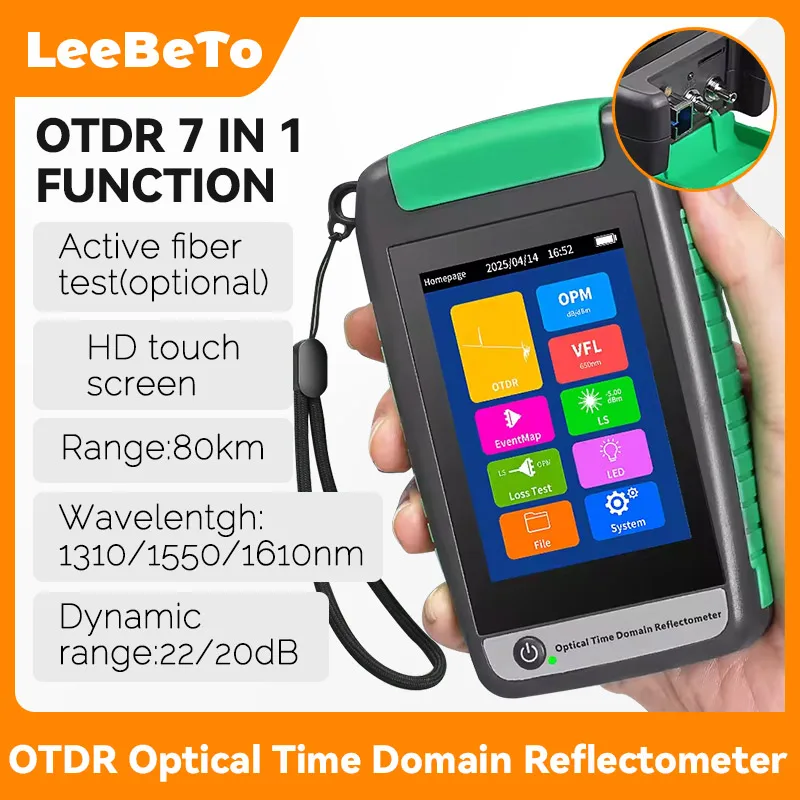 

OTDR AUA-18/180/161A/U Optical Time Domain Reflectometer 1310/1550/1610nm 22/20dB 80KM Active Optical Fiber Test (optional)