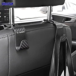 2Pcs Carbon Fiber Multifunction Portable Car Seat Hook For Volkswagen T-ROC TROC