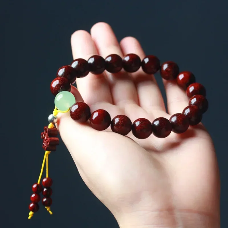 Natural African Pterocarpus Santalinus Bracelet 12mm Bracelet Diy Handmade Meditate Prayer Buddhist Bracelet Yoga Jewelry