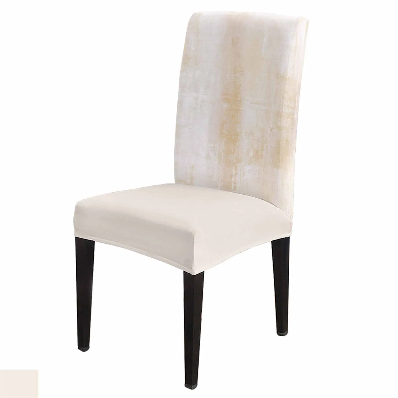 Oil Painting Style Cream Vintage Art Stretch Chair Cover Hotel Dining Room Banquet Wedding Party Elastic Seat Chair Covers