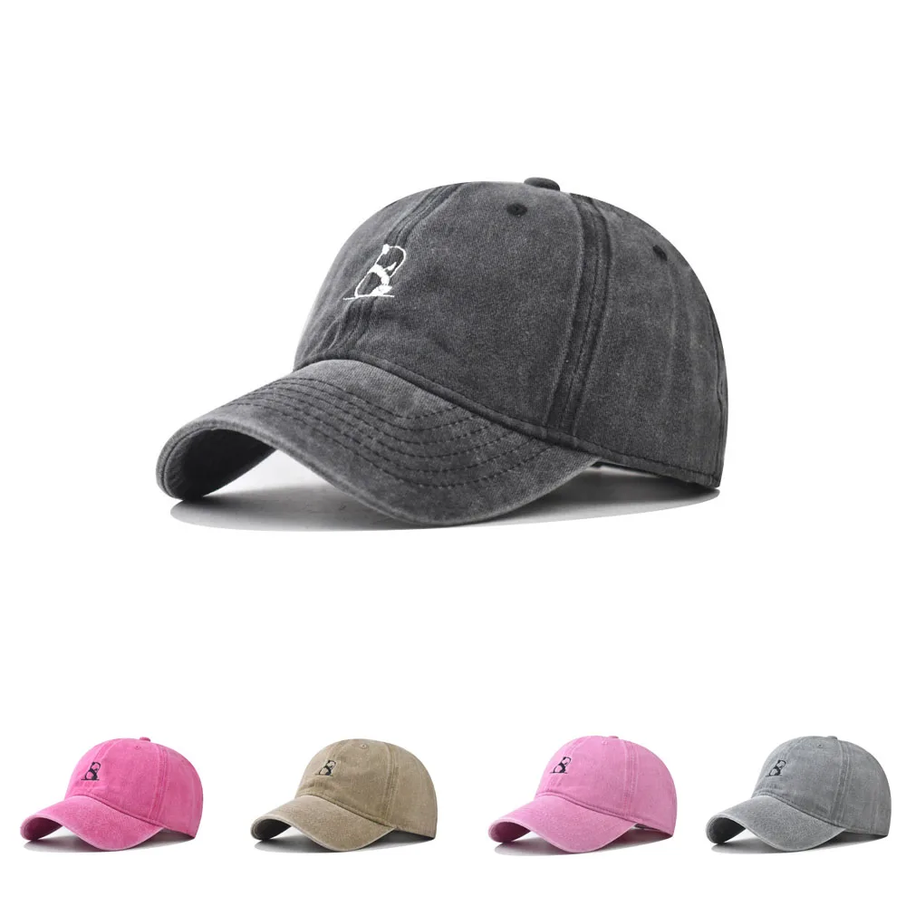 Wyszywane litery para czapka z daszkiem 2024 modne Retro Hip Hop Gorras anty-słońce oddychające kapelusz przeciwsłoneczny Unisex