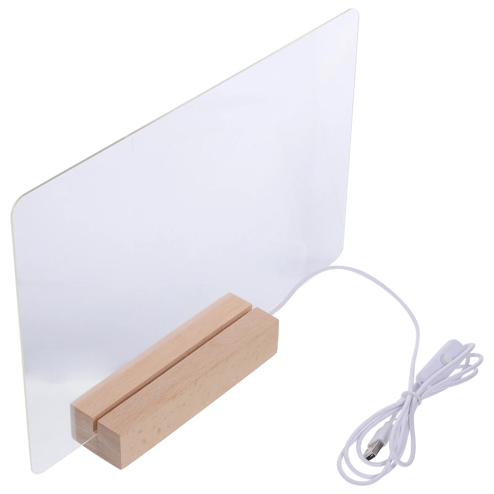 

1Set Acrylic Night Lamp Message Board Luminous Base Erasable Pen Included Desktop Note Board for Home Office School Study Decor