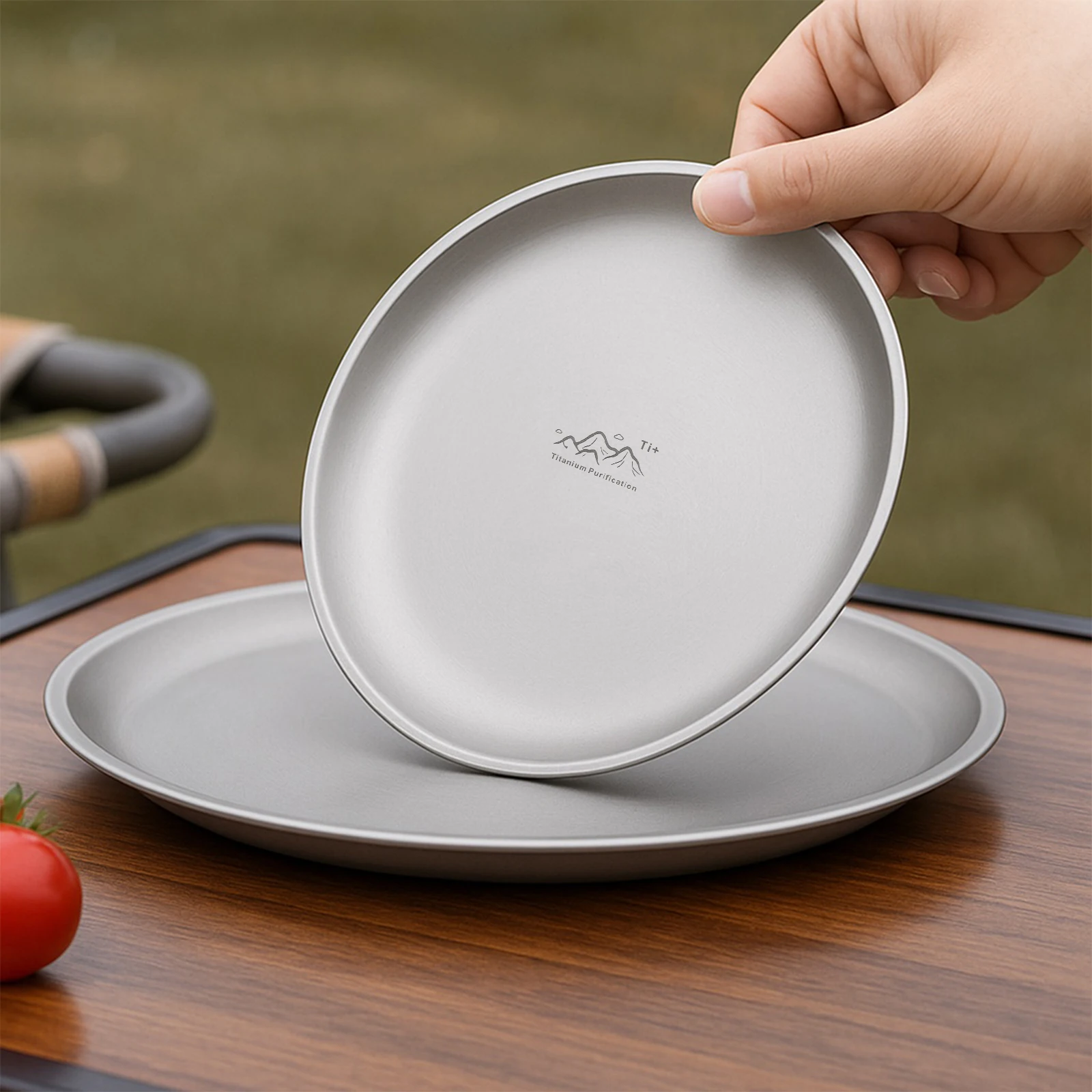 Titanium Purification Plate Portable Travel Tableware Rust Proof Backcountry Dinnerware Stackable Camping Tray Camping Supplies