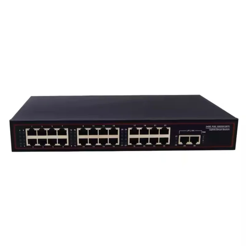 

Gigabit 260W IEEE802.3AT 24 Port POE Switch with 2 RJ45 Uplink Build-in Power